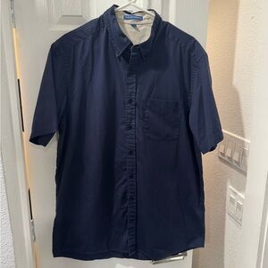 4/$15 Port Authority Dark Blue Men's Casual Button Down Shirt